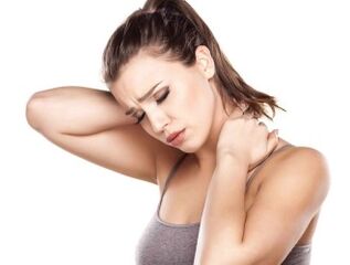 The girl has osteochondrosis of the neck