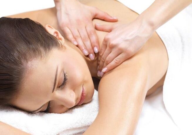 Manual massage process for the cervix osteochondrosis